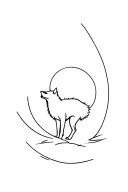 coyote howling tattoo design idea