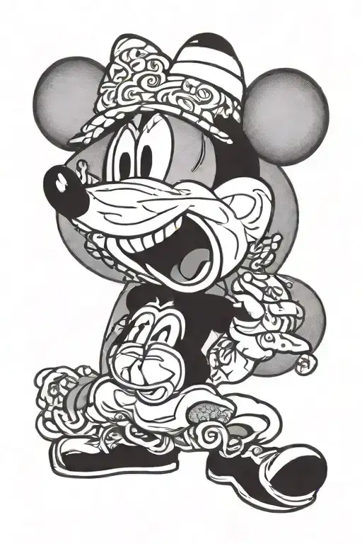 Mickey Mouse and Beyoncé  tattoo design idea