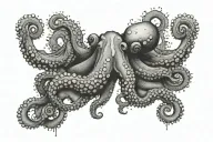 nautical map octopus tattoo design idea