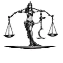 gothic lady justice  tattoo design idea