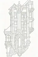 art deco architecture patterns tattoo design idea