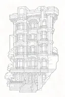 art deco architecture patterns tattoo design idea