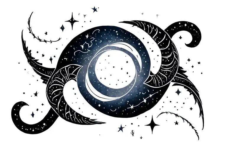 Capricorn, Gemini, Pisces and Libra constellation tattoo design idea