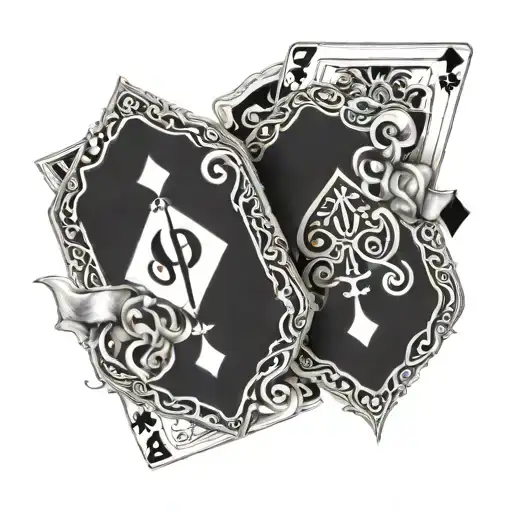 7 of diamonds and 2 of spades tattoo design idea