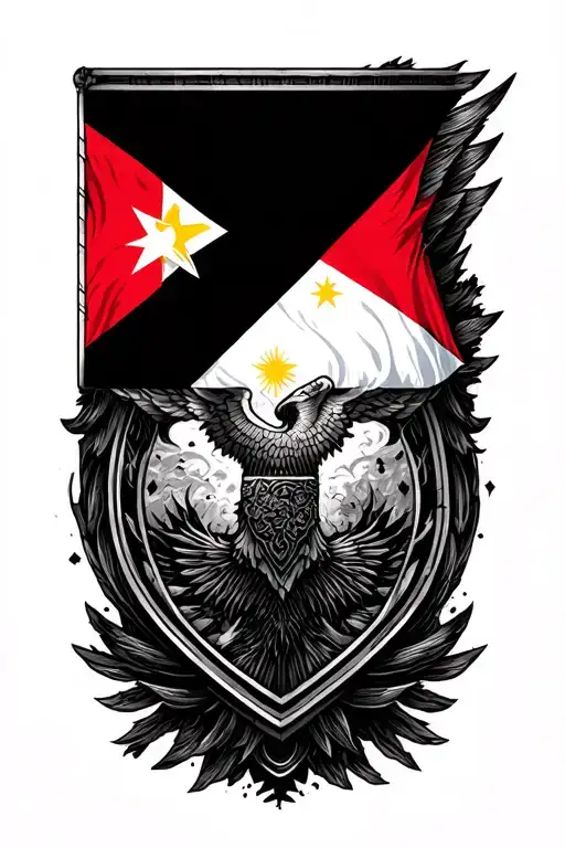 blackout forearm tattoo  with philippine flag tattoo design idea