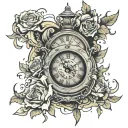 broken clock showing 20::00 tattoo design idea