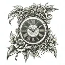 broken clock showing 20::00 tattoo design idea