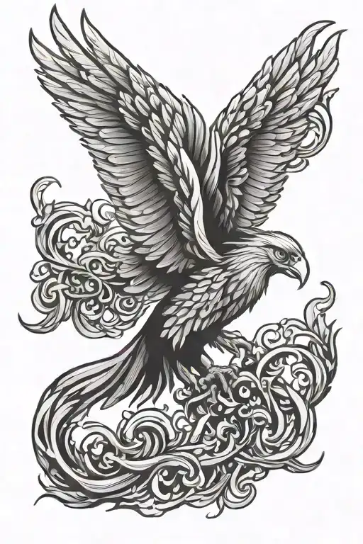 phoenix carrying a halligan tattoo design idea