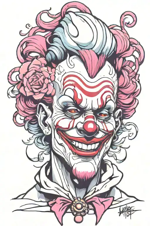 clown hisoka neon tattoo design idea