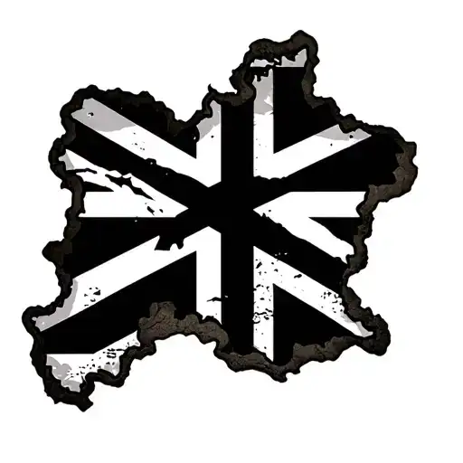 "Made in kernow" Cornish flag showing through ripped skin. the rip is in the outline of Cornwall  tattoo design idea