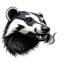 badger sleeve tattoo design idea