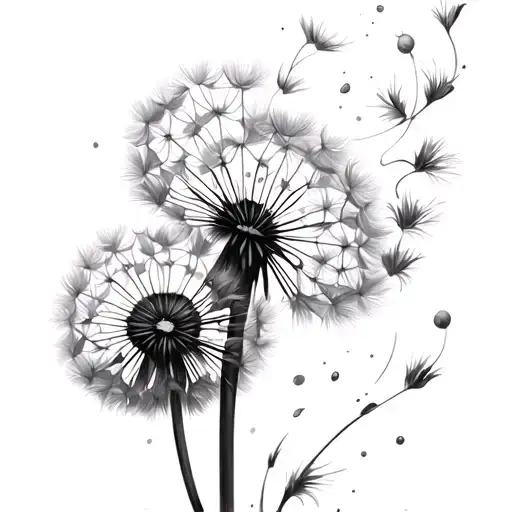 Dandelion Blowing In The Wind tattoo design idea