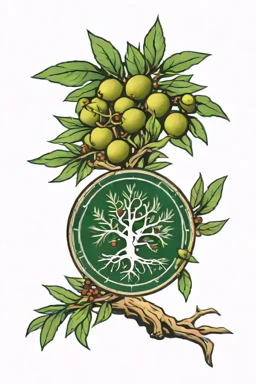 lebanon olive tree vegvisir tattoo design idea
