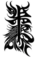 firefly with kanji in middle tattoo design idea