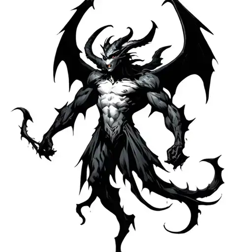 hazbin hotel lucifer morningstar in full demon form tattoo design idea