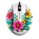 gaming Computer Mouse flowers growing tattoo design idea