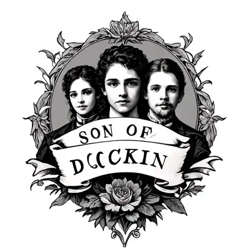 Family surname meaning Son of Dickin, include two brothers and a sister tattoo design idea