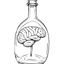 Brain in bottle tattoo design idea