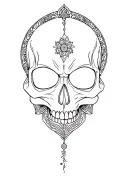 mandala skull surrounded tattoo design idea