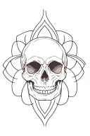 mandala skull surrounded tattoo design idea