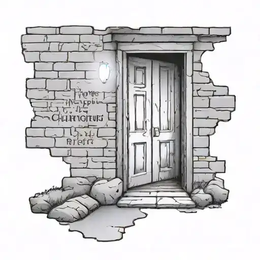 Open door with a pathway leading towards bright light with the writing "If you're not changing it, you're choosing it"  tattoo design idea