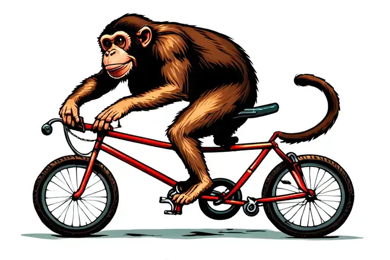 monkey on a unicycle  tattoo design idea