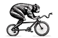 monkey on a unicycle  tattoo design idea
