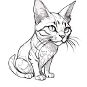 an asymmetrical demonic Cat's Cant Contour tattoo design idea