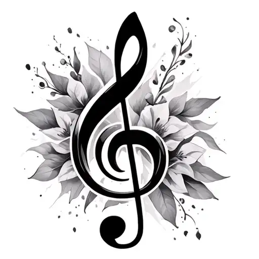 treble clef bass clef tattoo design idea