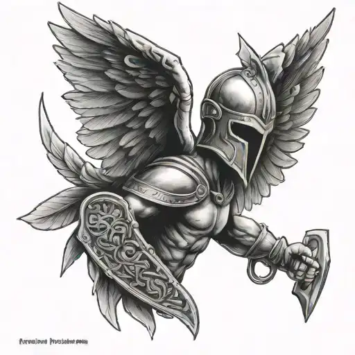 come, see, win, Leonidas, Helm Wings tattoo design idea