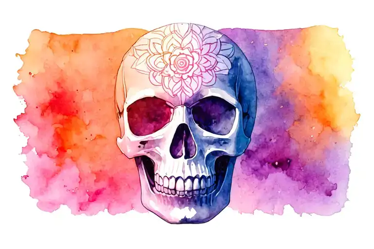 adhd skull mandela tattoo design idea