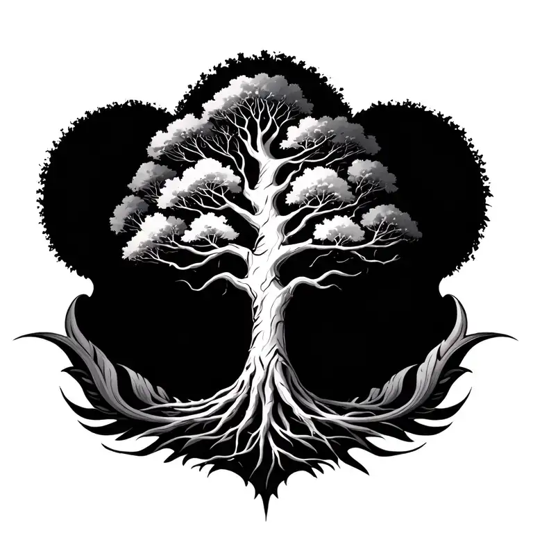 life of tree tattoo design idea