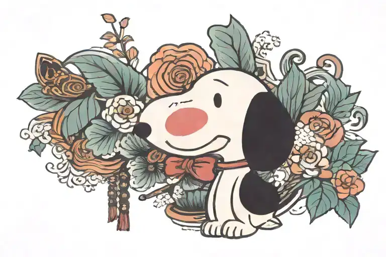 snoopy tattoo design idea