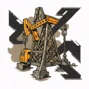 cross pumpjack tattoo design idea