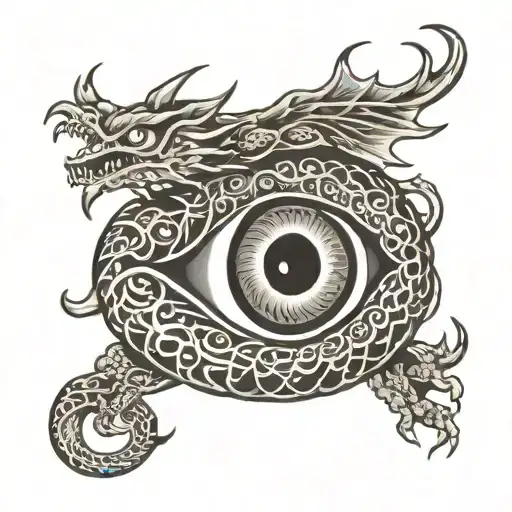 dragon serpent eye tattoo design idea