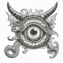 dragon serpent eye tattoo design idea