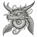 dragon serpent eye tattoo design idea