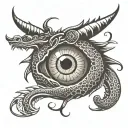 dragon serpent eye tattoo design idea