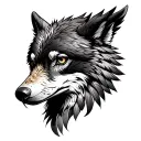 wolf and eagle feathers  tattoo design idea