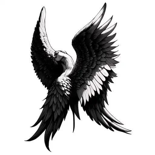 Angel wing inner bicep sleeve tattoo tattoo design idea