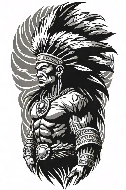 super saiyan indian chief tattoo design idea