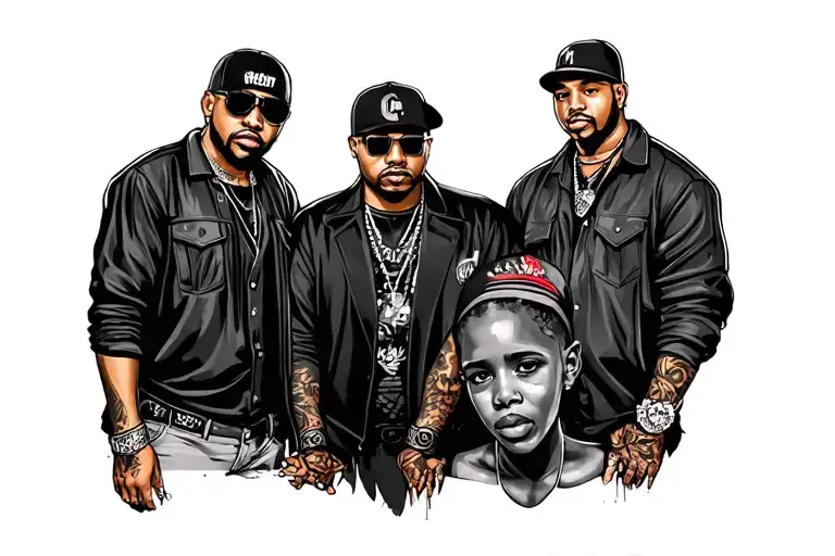 family and gangsta tattoo design idea