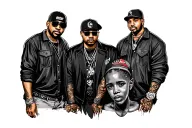 family and gangsta tattoo design idea