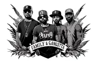 family and gangsta tattoo design idea
