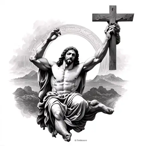 Jesus saving Peter tattoo design idea