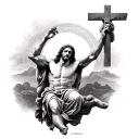 Jesus saving Peter tattoo design idea