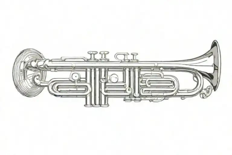 trumpet tattoo design idea