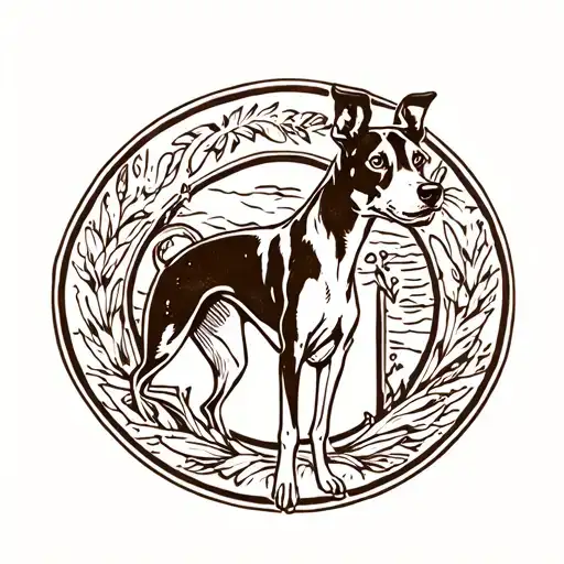 SIMPLE FULL BODY GREYHOUND tattoo design idea