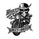 harley davidson motorcycle logo combined with mrs. clark tattoo design idea