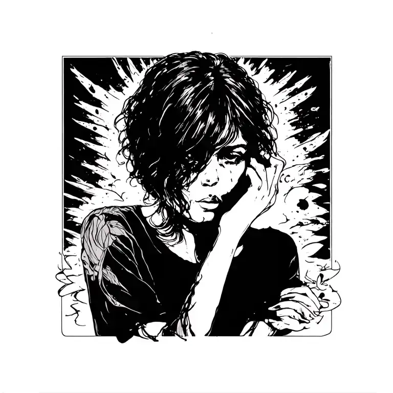 Depression depicted tattoo design idea